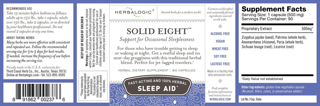 Herbalogic Solid Eight Herb Sleep Aid Capsules - 90 Capsules - image 2