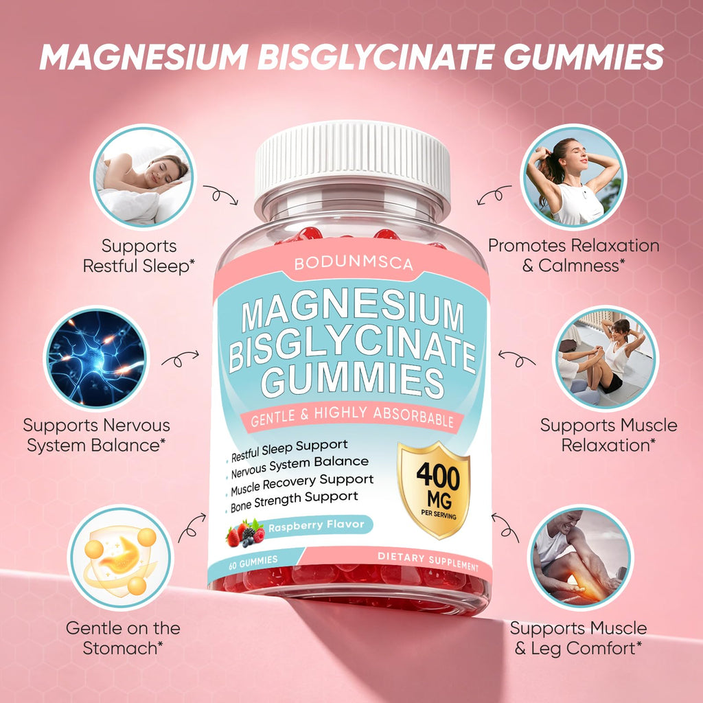BODUNMSCA Magnesium Bisglycinate Gummies 400mg - 120 Gummies - image 2