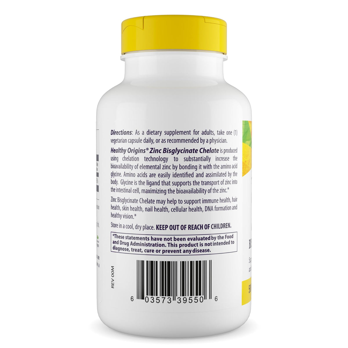Healthy Origins Zinc Bisglycinate Chelate 50 mg - 120 Vegetarian Capsules - image 3