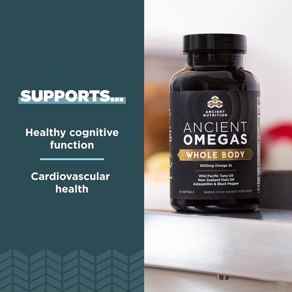 Ancient Nutrition Omegas Whole Body Omega 3-6-9 - 90 Capsules - image 3