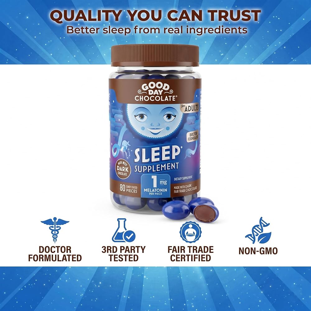 Good Day Chocolate Dark Chocolate Sleep Aid with Melatonin - 160 Count - image 4