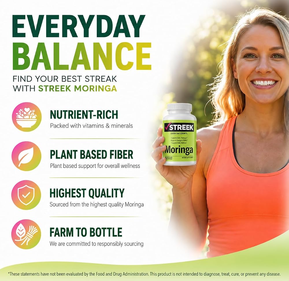 Streek Moringa Capsules Pure Leaf Powder - 60 Capsules - image 3
