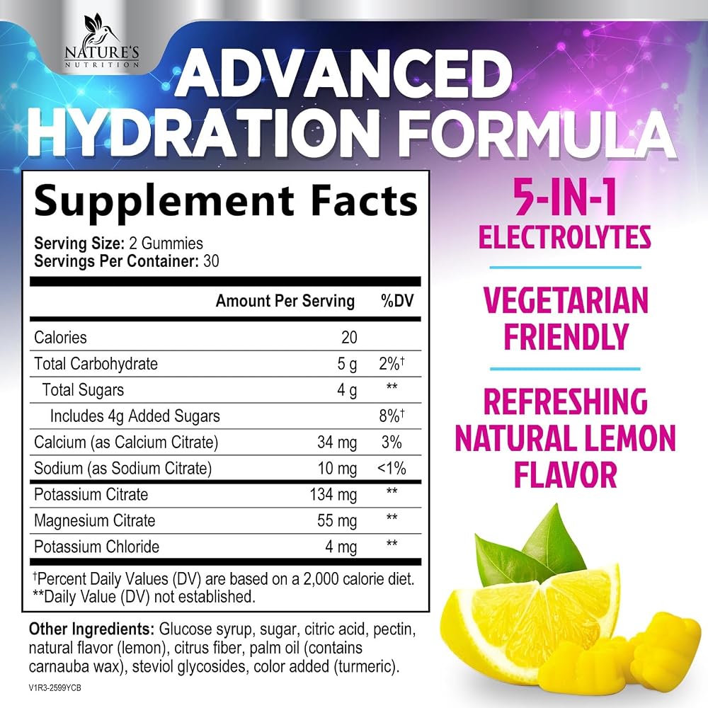 Nature's Nutrition Hydration Electrolyte Gummies - Daily Liquid