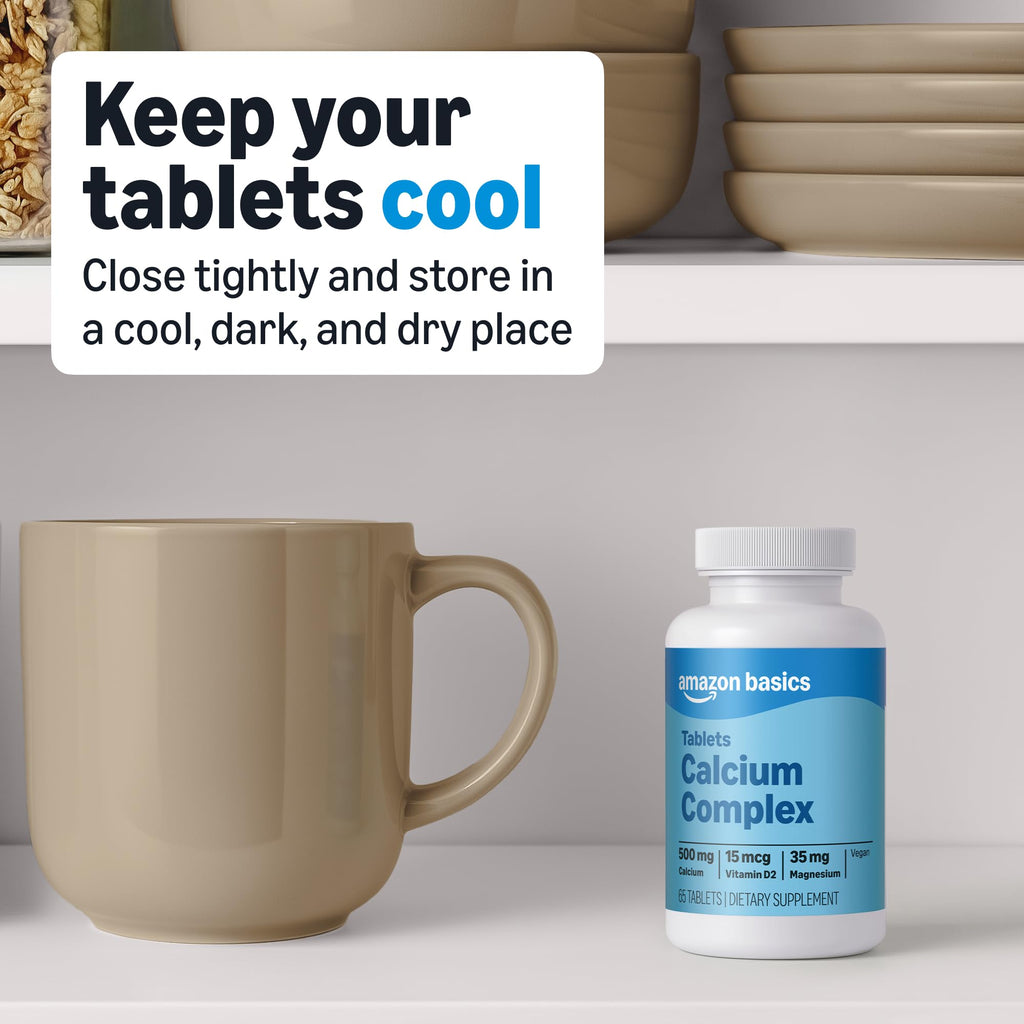 Amazon Basics Calcium plus Vitamin D2 - 65 Tablets - image 4