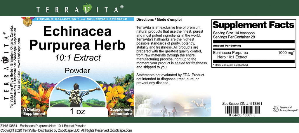 Terravita Echinacea Purpurea Herb 10:1 Extract Powder - 1 oz - image 2