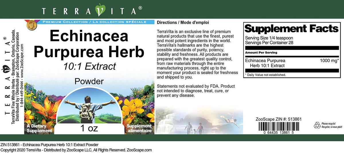 Terravita Echinacea Purpurea Herb 10:1 Extract Powder - 1 oz - image 2