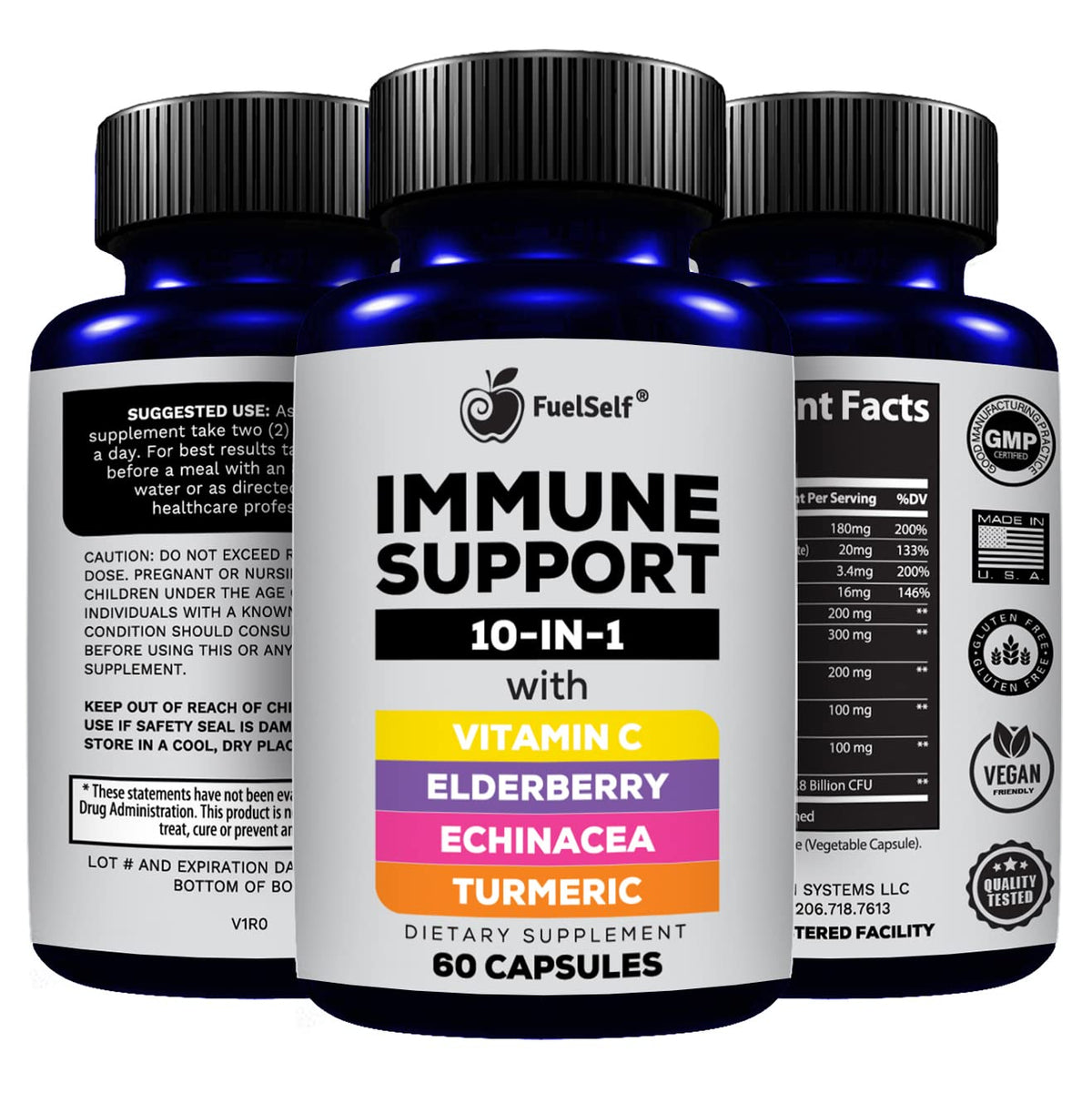 FuelSelf Immune Support Booster Supplement - 60 Capsules - image 4