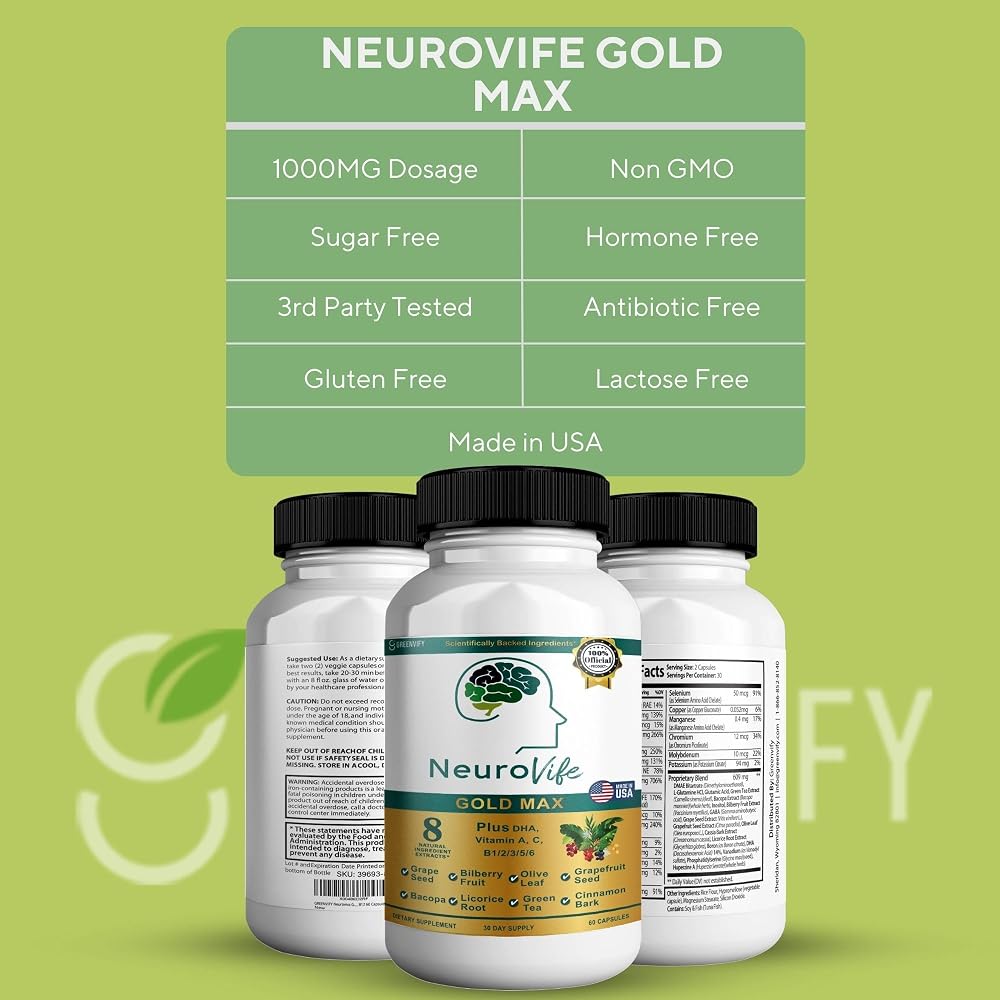GREENVIFY NeuroVife Gold Max Brain Support Supplement