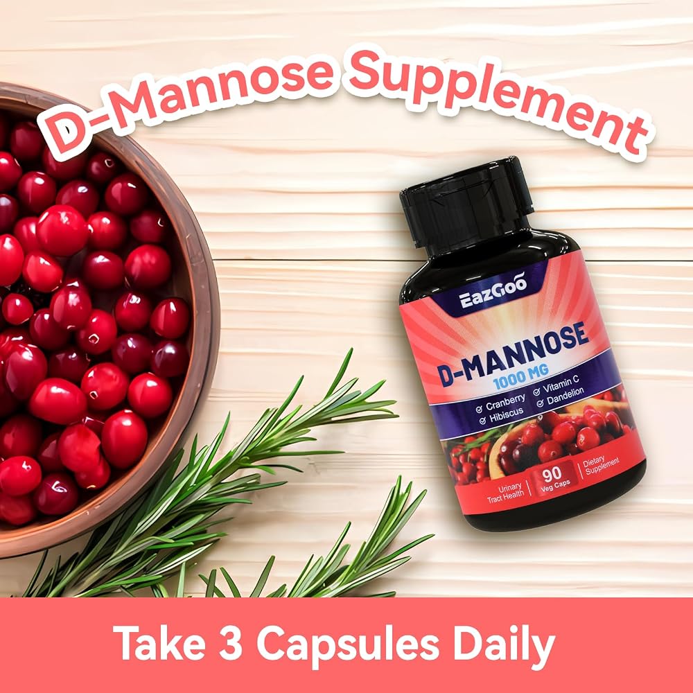 EAZGOO D-Mannose Capsules 5-in-1 Formula - D Mannose D 750 mg wiht