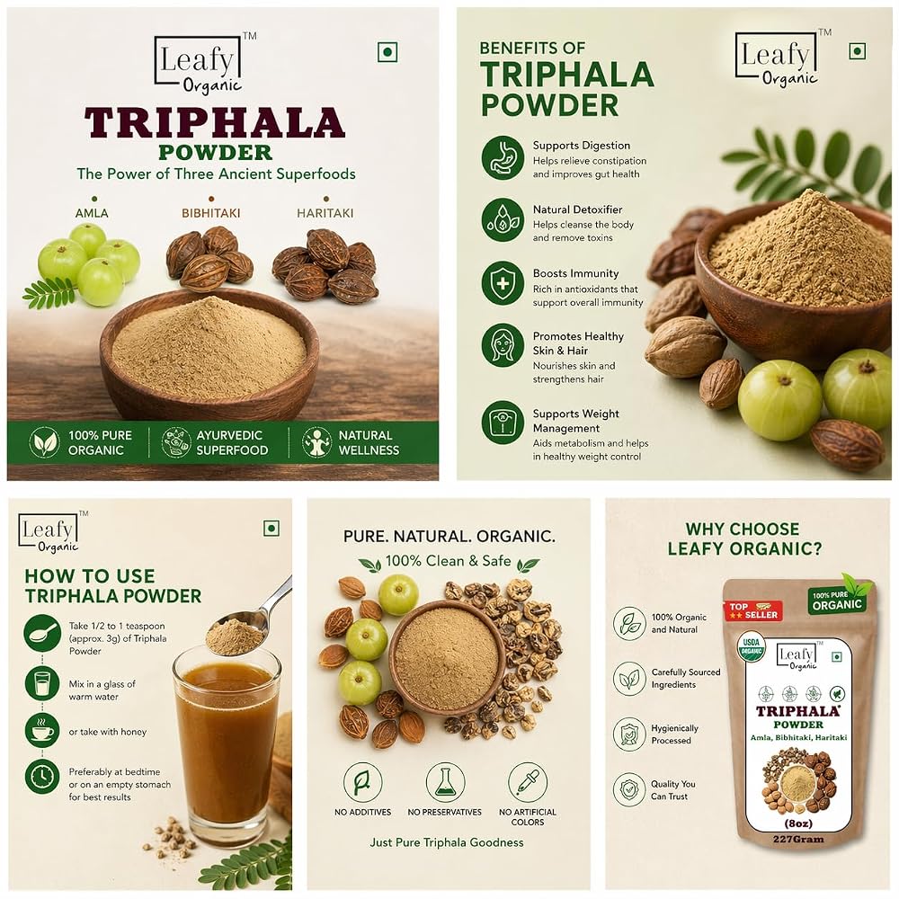Leafy Organic Triphala Powder - 16 oz - image 3