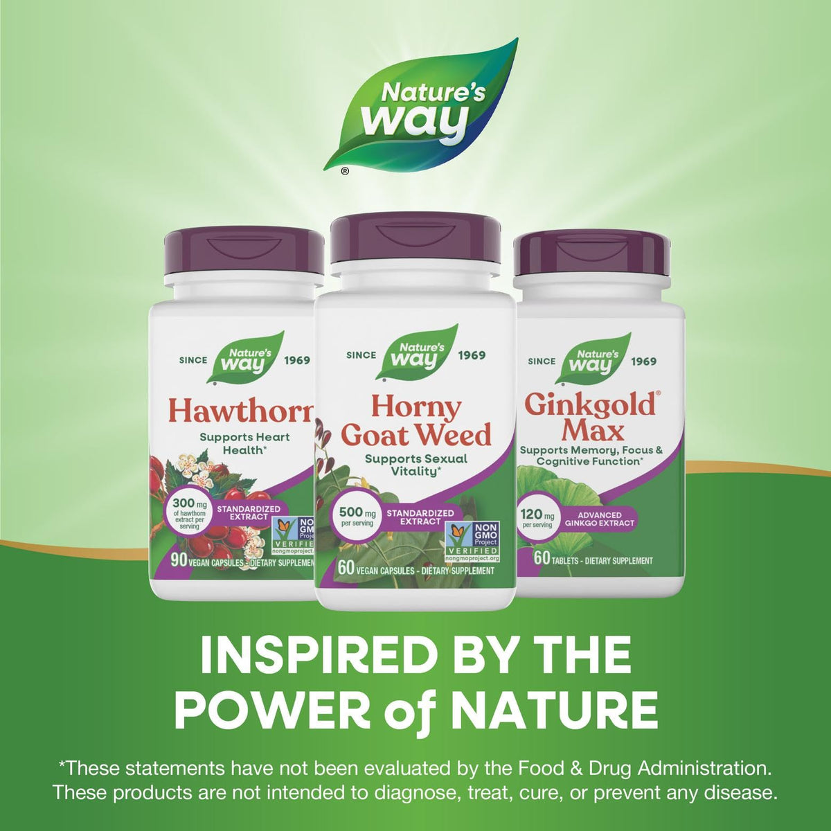Nature's Way Horny Goat Weed 500 mg Standardized Extract - 60 Vegan Capsules - image 7