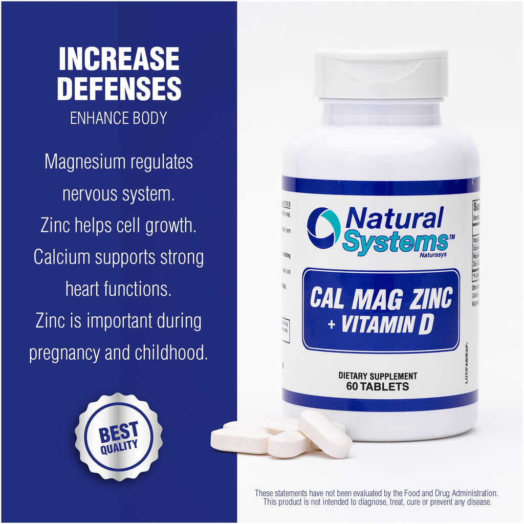 Natural Systems Calcium Magnesium Zinc Vitamin D - 60 Tablets - image 9