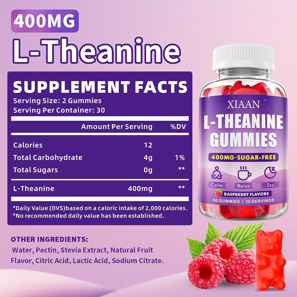 XIAAN L-Theanine Gummies for Calm & Relaxation - 60 Count - image 2