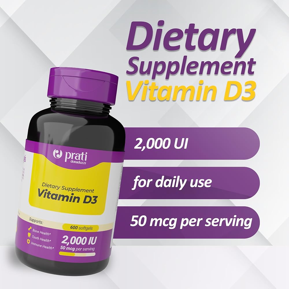 Prati Donaduzzi Vitamin D3 2000 IU - 600 Softgels - image 2