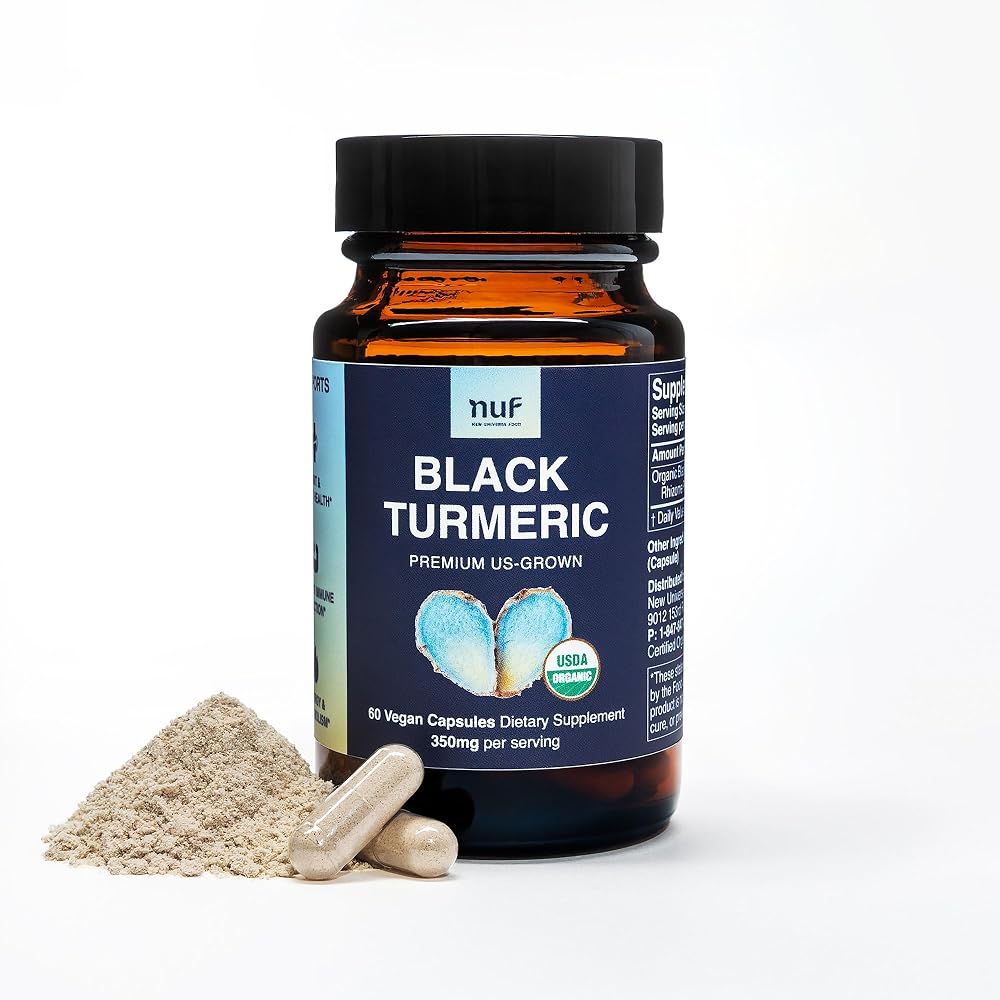 New Universe Food Organic Black Turmeric 350mg - 60 Capsules - image 7