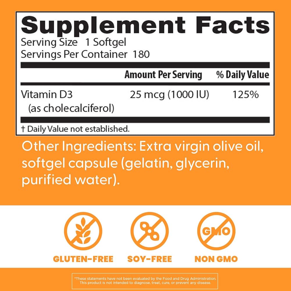 Doctor's Best Vitamin D3 1000 IU Softgels - 180 Softgels - image 4