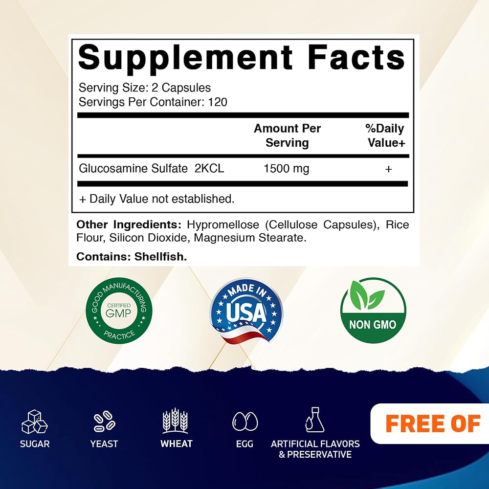 Vitamatic Glucosamine Sulfate 1500mg - 240 Capsules - image 2