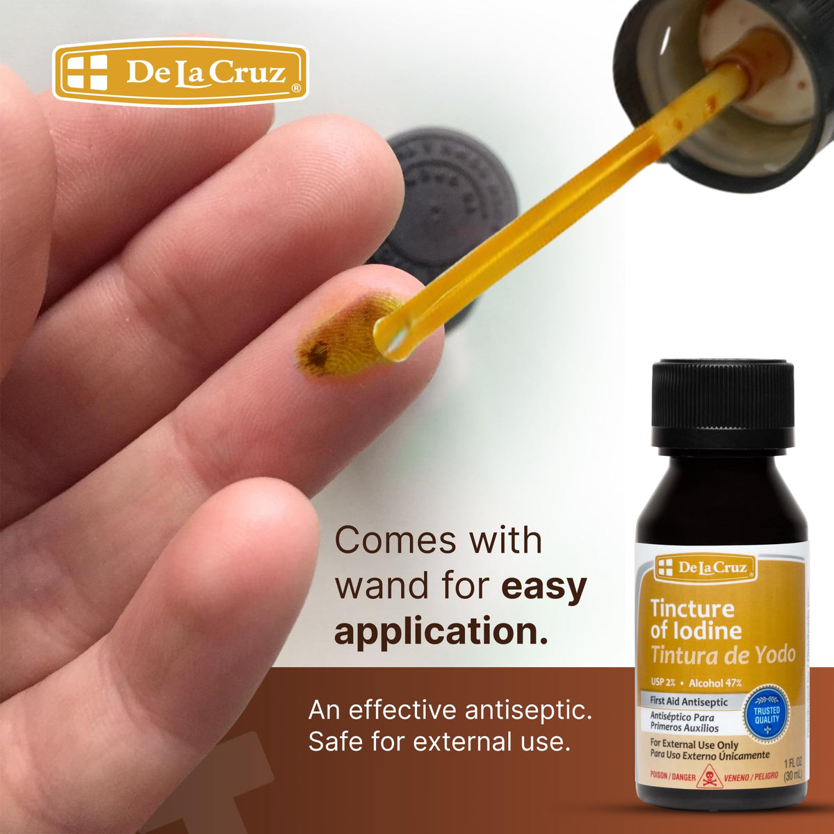 De La Cruz Tincture Iodine 2% First Aid Antiseptic - 1 fl oz - image 4