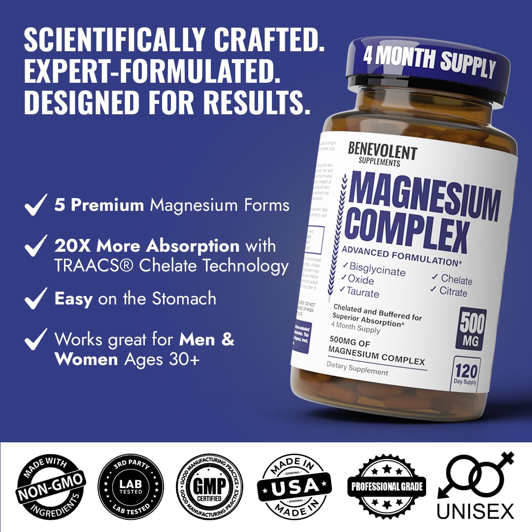 Benevolent Magnesium Complex 500mg - 120 Capsules - image 4