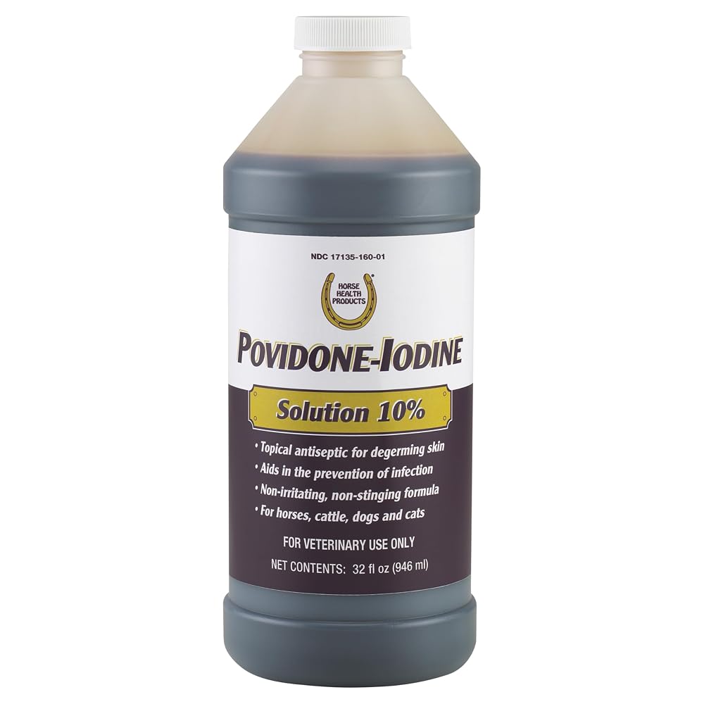 Farnam Povidone-Iodine 10% Solution for Horses & Pets - 32 Fl Oz
