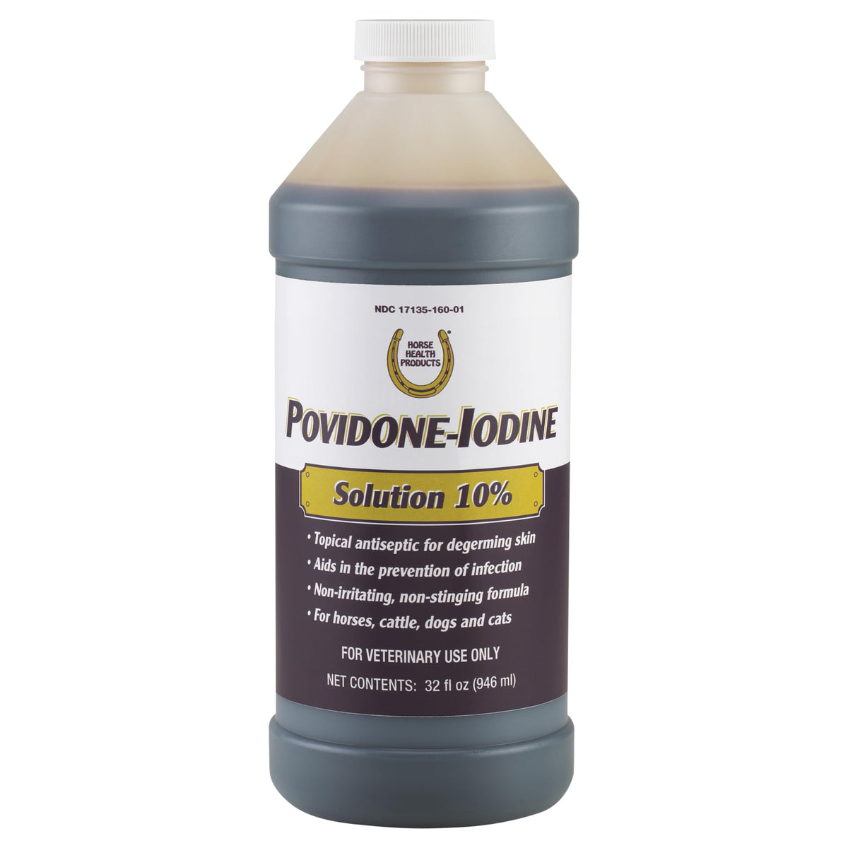 Farnam Povidone-Iodine 10% Solution for Horses & Pets - 32 Fl Oz