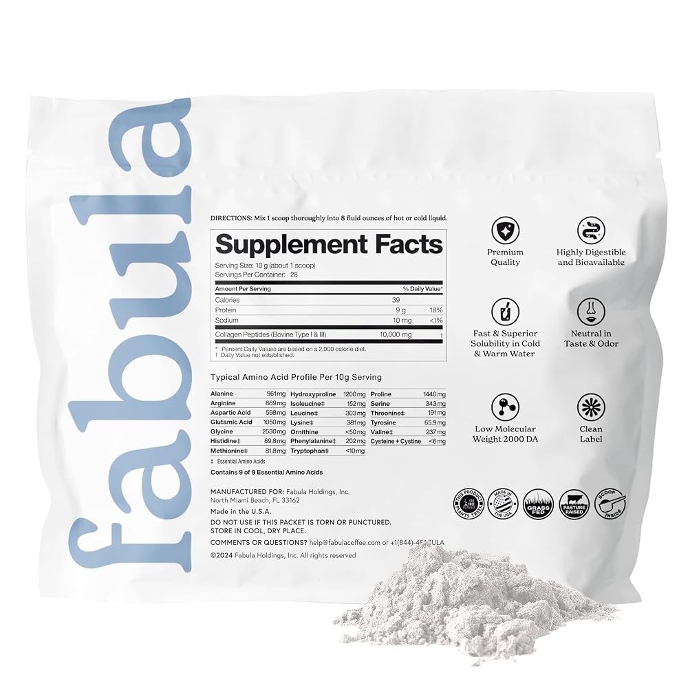 Fabula Collagen Peptides Powder Type 1 & Type 3 - 9.9 Oz - image 2