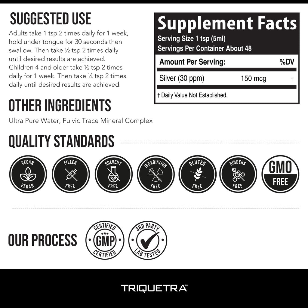 Triquetra Health Bioactive Colloidal Silver Liquid 30 PPM - 8 Fl Oz - image 5