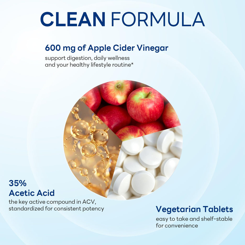 Vitamin World Apple Cider Vinegar 600 mg - 200 Tablets - image 6
