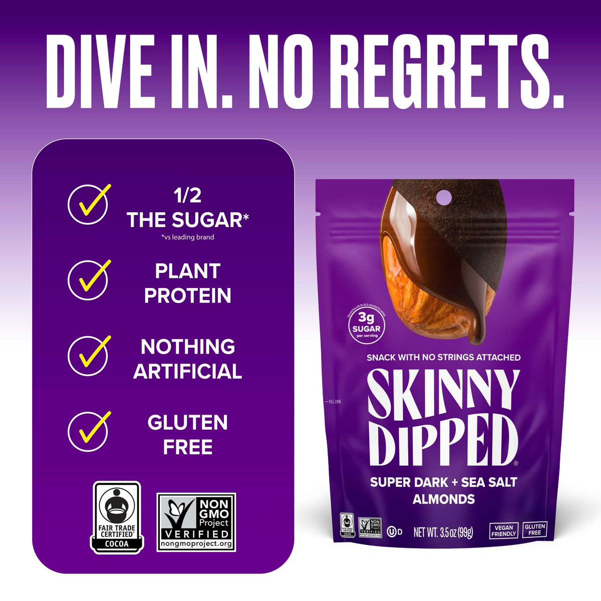 SkinnyDipped Super Dark Chocolate + Sea Salt Almonds - 3.5 oz - image 3