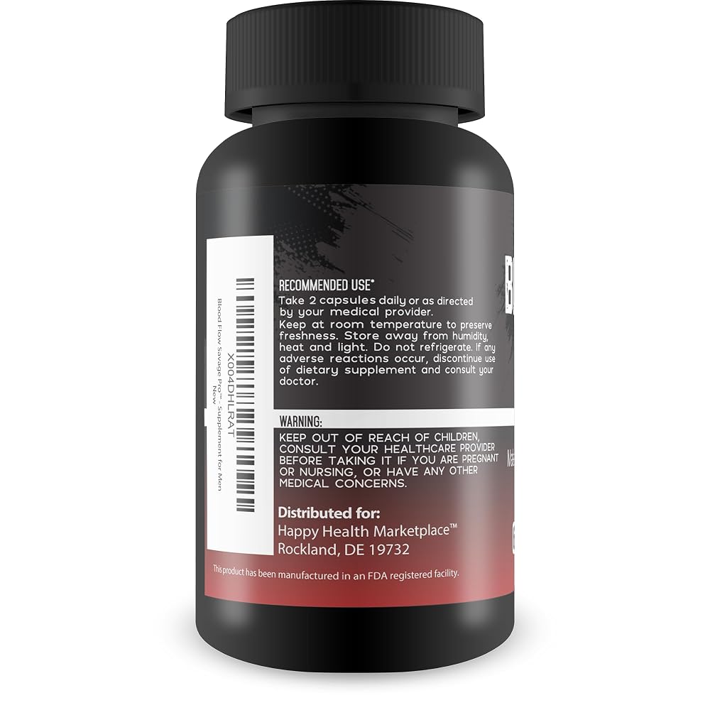 Happy Health Marketplace Blood Flow Savage Pro L-Arginine - 60 Capsules - image 3
