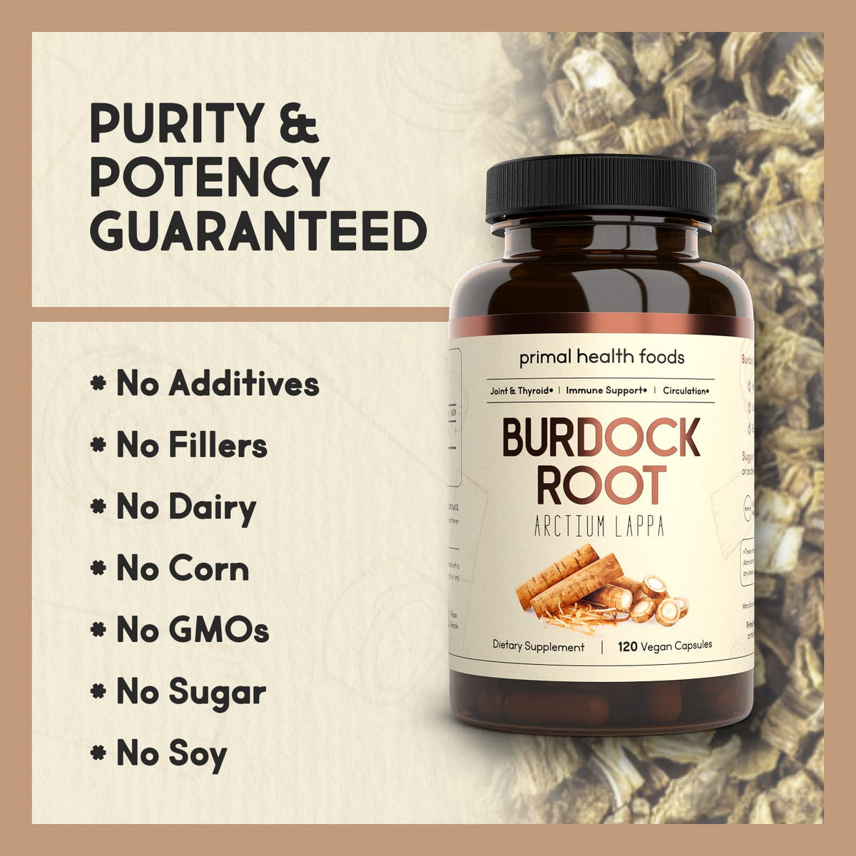 Primal Health Foods Organic Burdock Root 1000 mg - 120 Capsules - image 3
