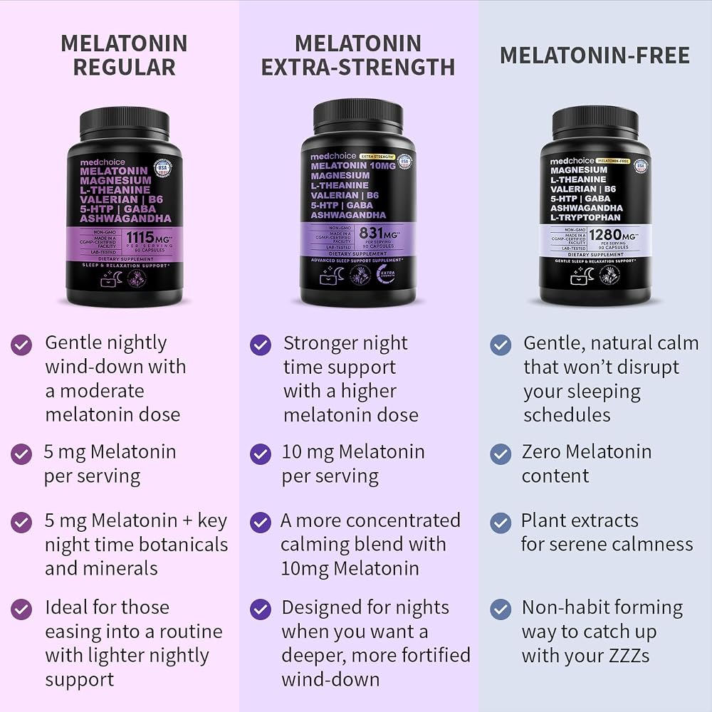 MEDCHOICE 12-in-1 Melatonin 5mg Sleep Capsules with Magnesium, 90ct - image 8