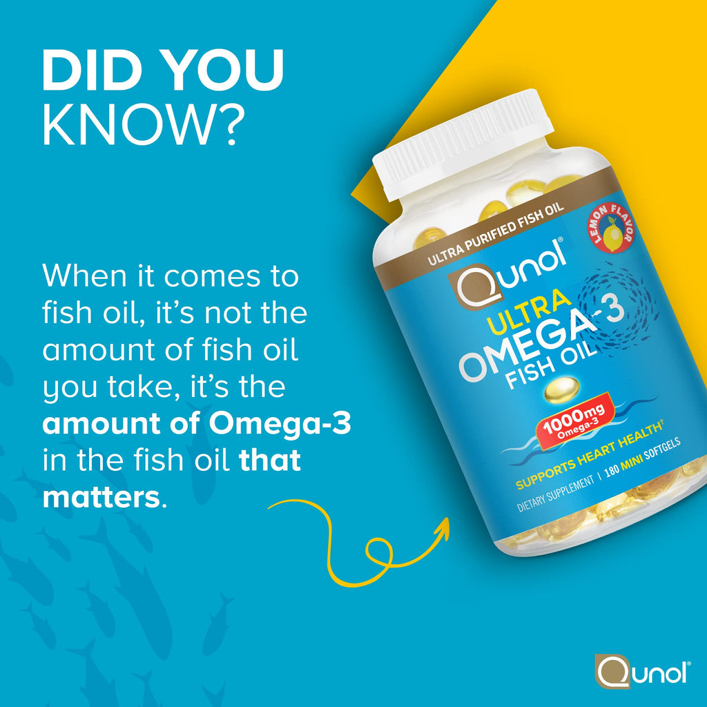 Qunol Ultra Omega-3 Fish Oil Mini Softgels 1000mg - 180 Count - image 4