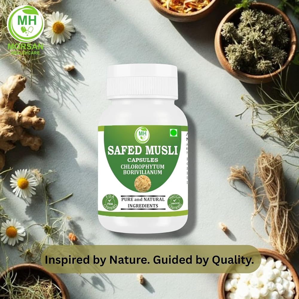 Morsan Healthcare Safed Musali Capsules 500 mg - 120 Vegetarian Capsules - image 4