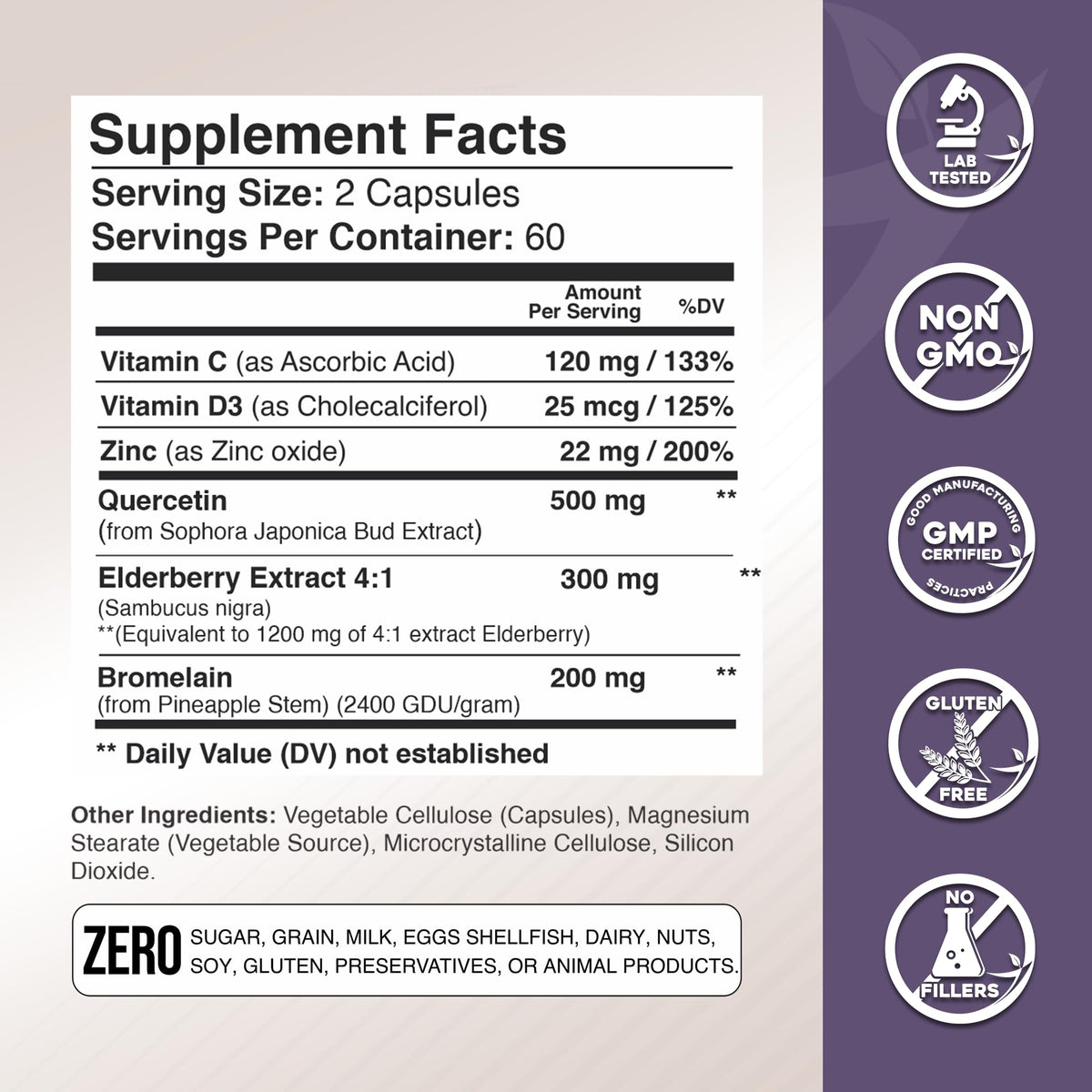 Gade Nutrition Quercetin with Bromelain & Elderberry