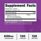 Primal Ashwagandha Root Extract 600mg - 120 Capsules - image 2
