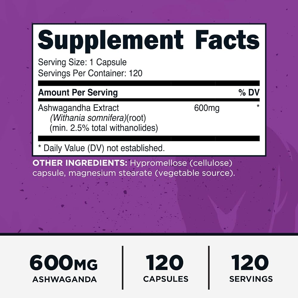 Primal Ashwagandha Root Extract 600mg - 120 Capsules - image 2