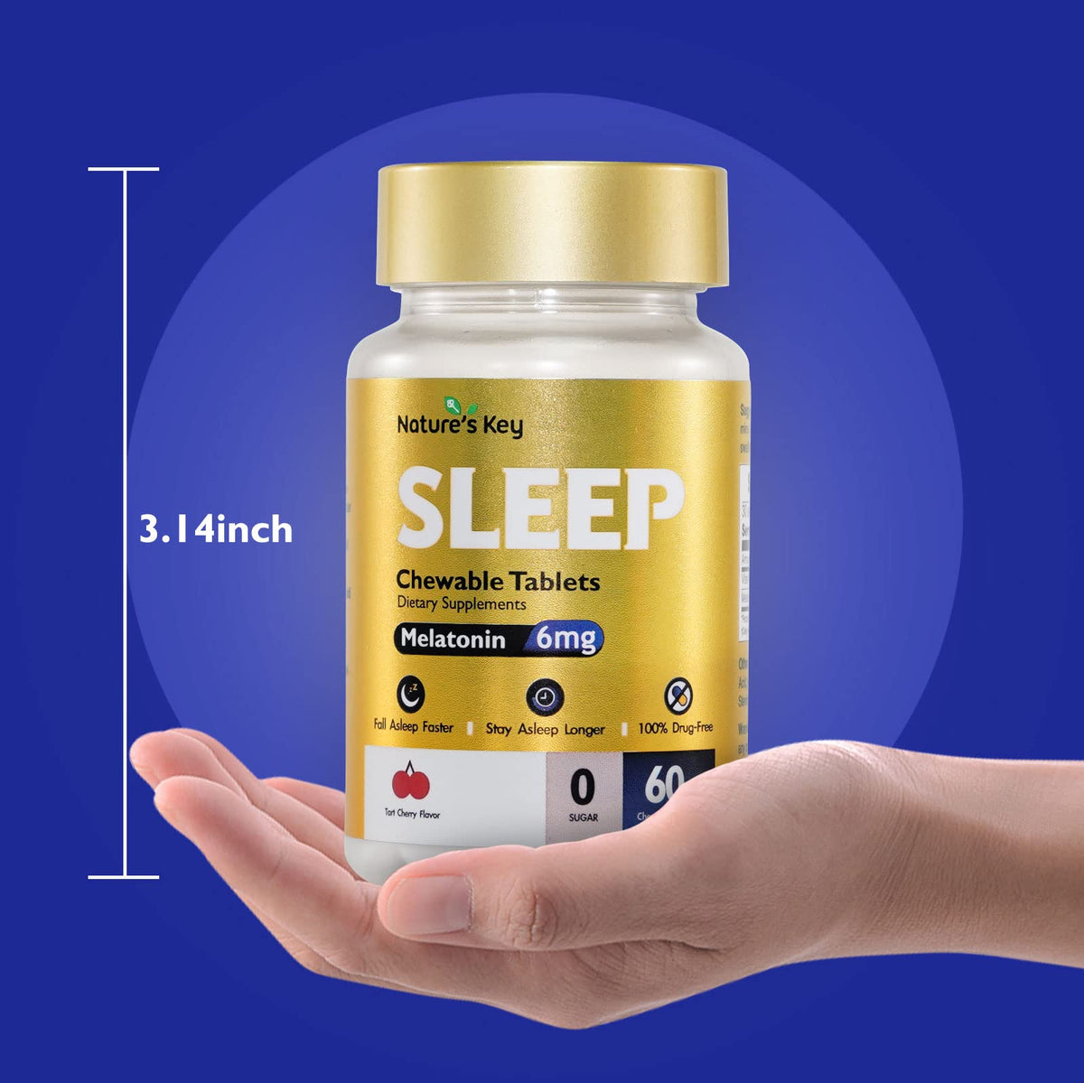 Nature's Key Melatonin 6mg Chewable Tablets for Sleep - 60 Tablets - image 4