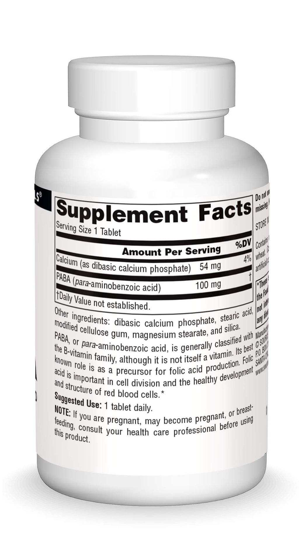 Source Naturals PABA 100 mg - 250 Tablets - image 3