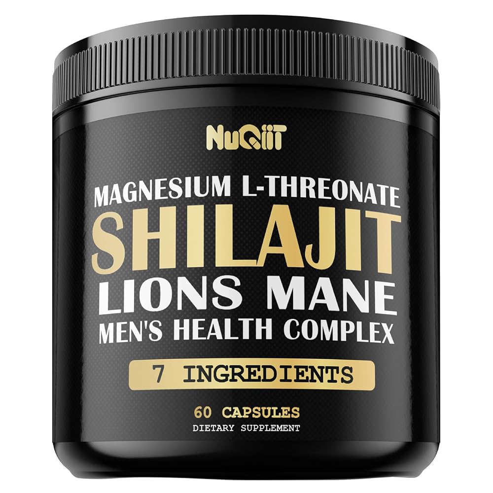 NUQIIT 1000mg Magnesium L-Threonate with Lions Mane, Shilajit Capsules