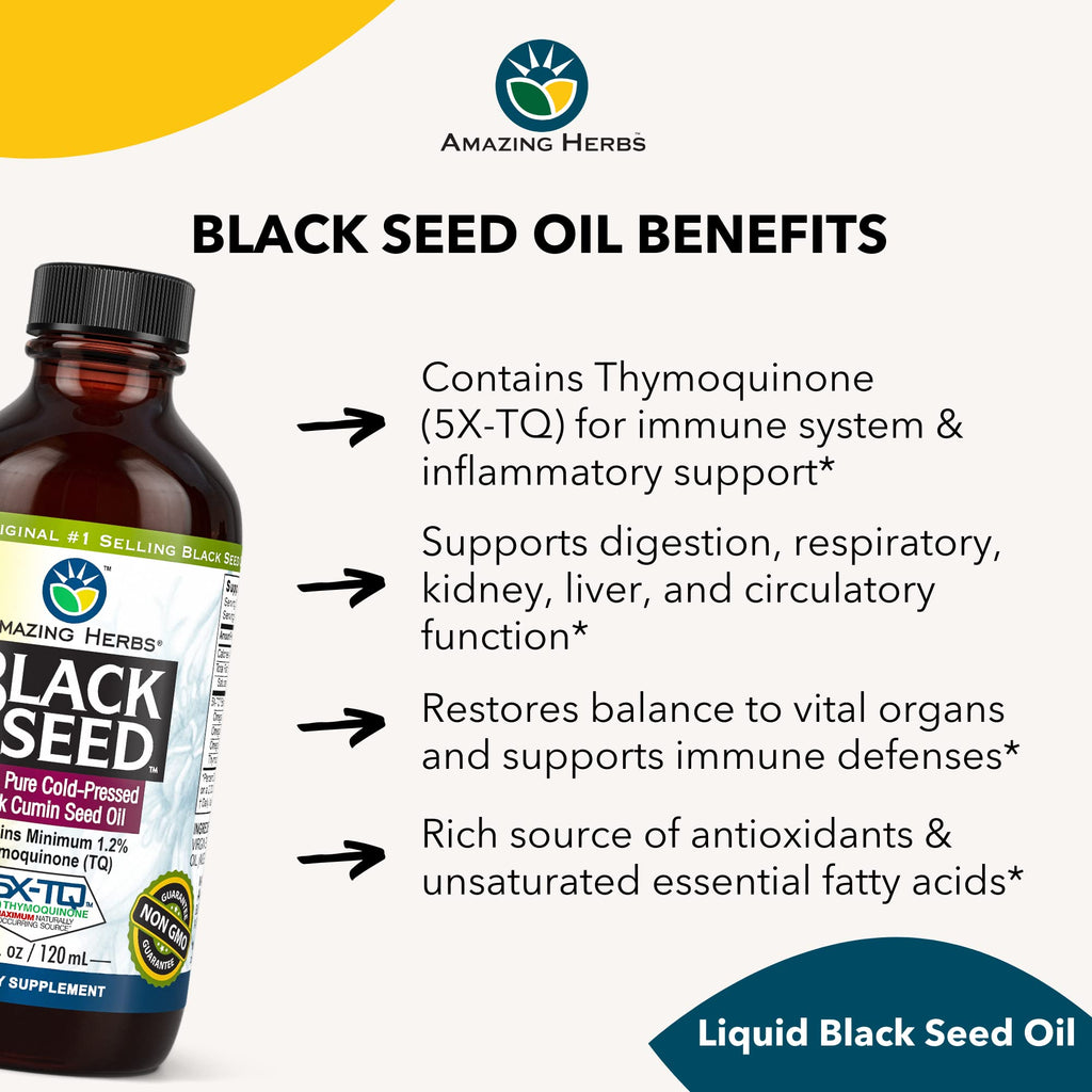 Amazing Herbs Premium Black Seed Oil - Gluten Free - image 4