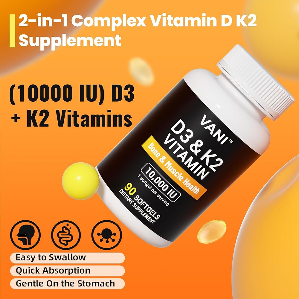 VANI Vitamin D3 K2 10000 IU - 90 Softgels - image 4