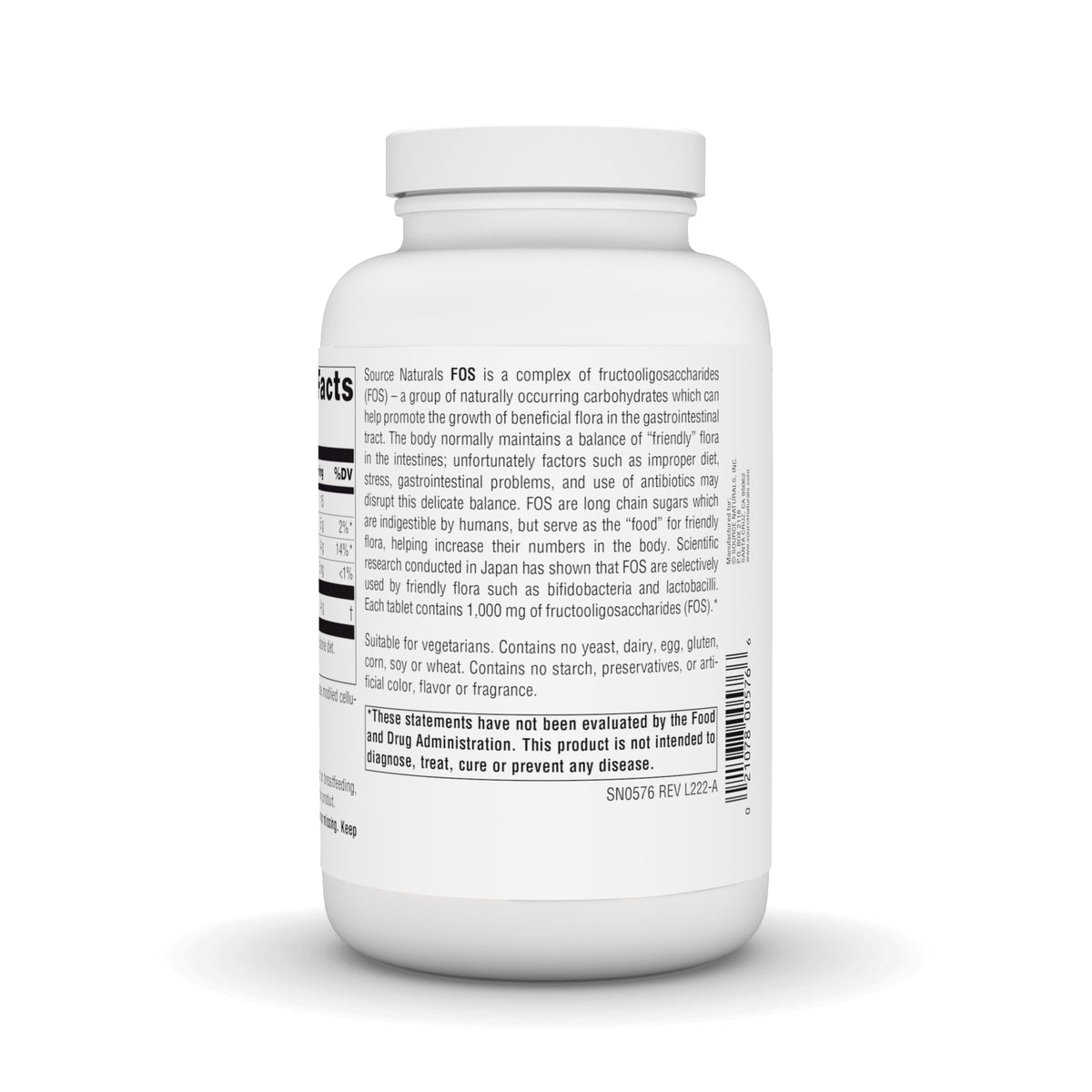 Source Naturals FOS Fructooligosaccharides 1000mg