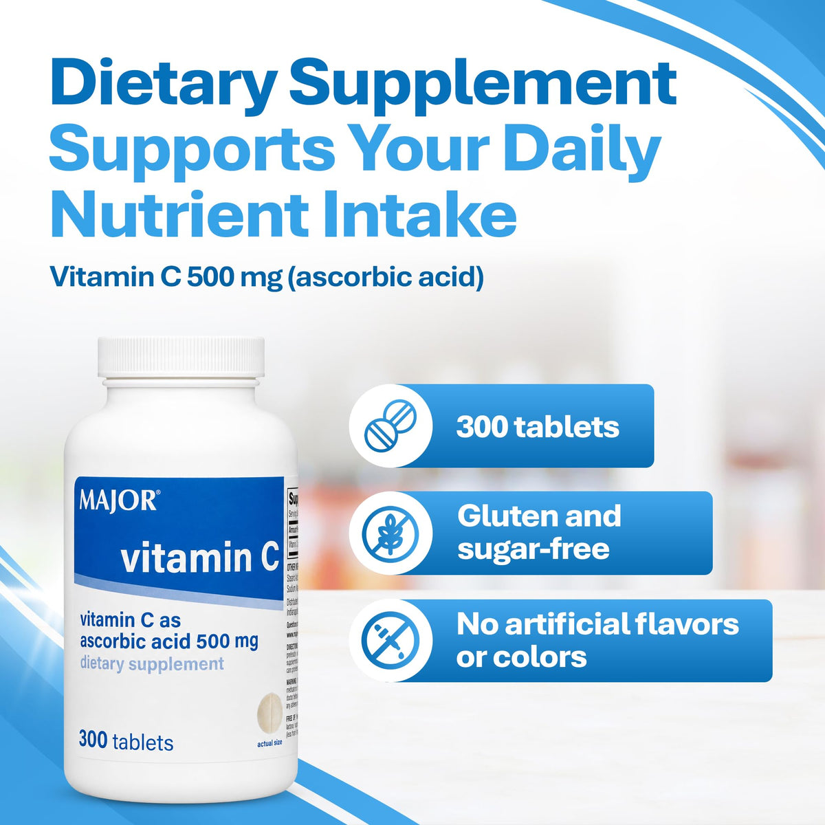 MAJOR Vitamin C 500 mg Immune Support - 300 Tablets - image 4