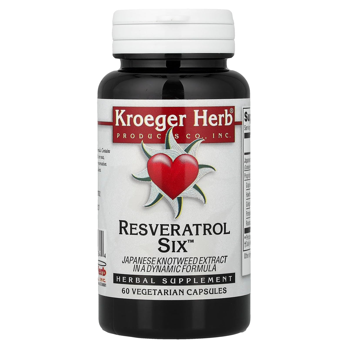 Kroeger Herb Resveratrol Six Herbal Antioxidant - 60 Capsules