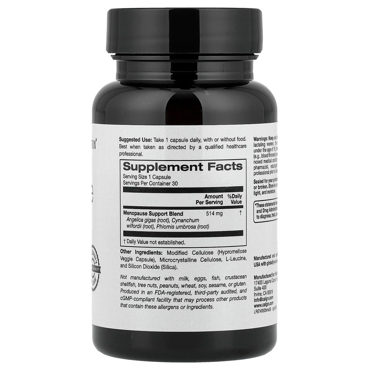 California Gold Nutrition Menopause Support - 30 Vegetarian Capsules - image 2