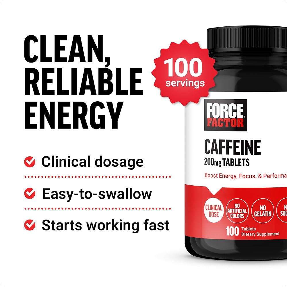 Force Factor Caffeine Pills 200mg