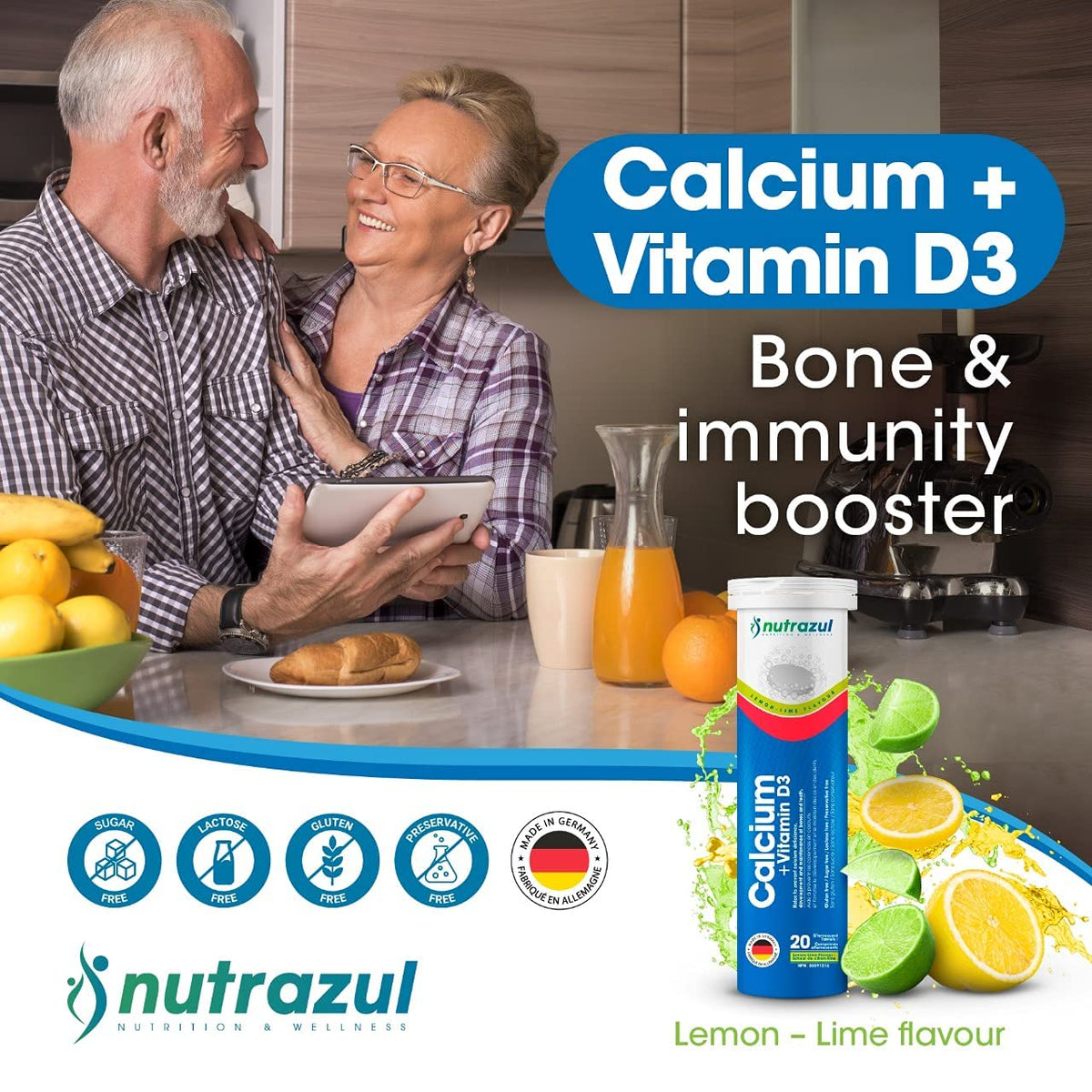 nutrazul Calcium + Vitamin D3 Effervescent Tablets - 20 Tablets - image 3