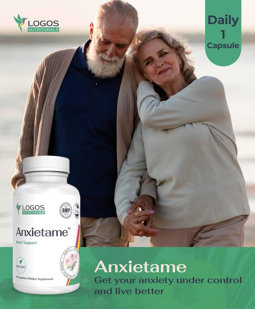 Logos Nutritionals Anxietame L-Theanine Stress Support - 60 Capsules - image 5