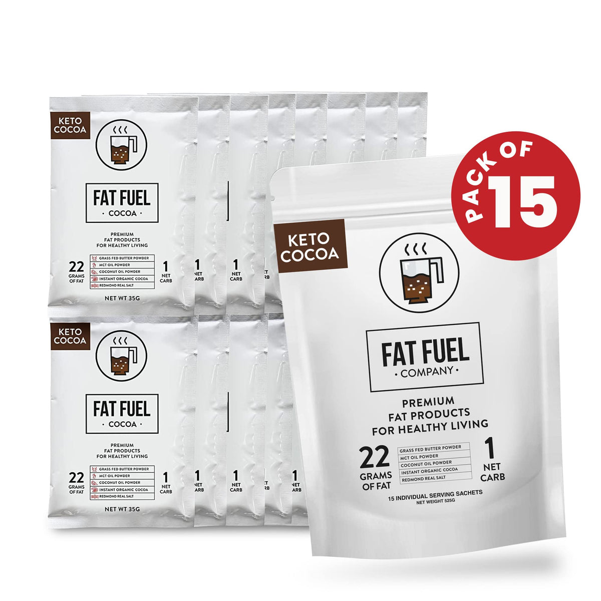 The Fat Fuel Company Keto Cocoa Powder with MCT Oil - 15 Servings - image 2